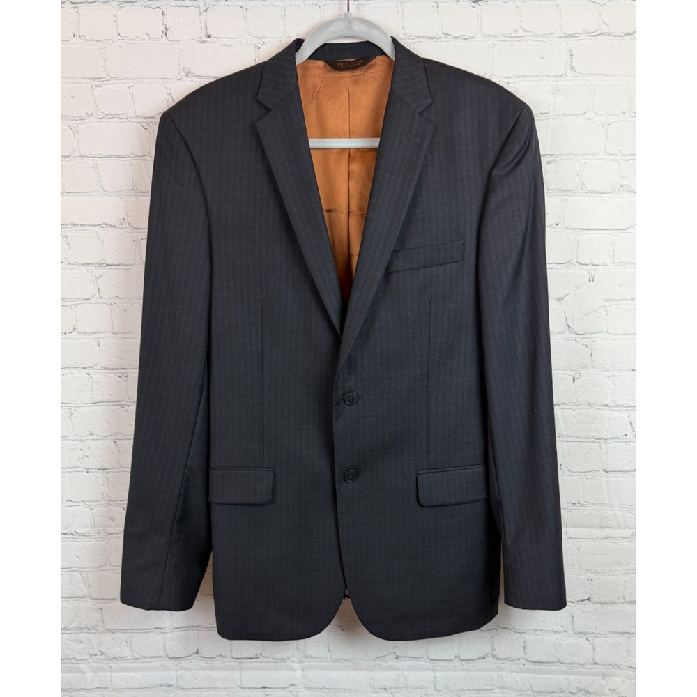 JOS. A. BANK gray striped 100% wool mens jacket blazer 40L